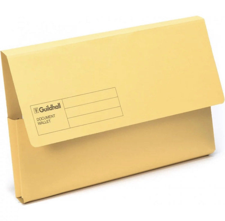 Picture of 0343 GUILDHALL YELLOW A4 DOCUMENT WALLET